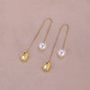 1 Pair Lady Butterfly Plating Artificial Pearl Metal Drop Earrings