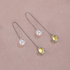 1 Pair Lady Butterfly Plating Artificial Pearl Metal Drop Earrings