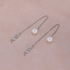 1 Pair Lady Butterfly Plating Artificial Pearl Metal Drop Earrings