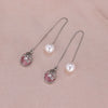 1 Pair Lady Butterfly Plating Artificial Pearl Metal Drop Earrings