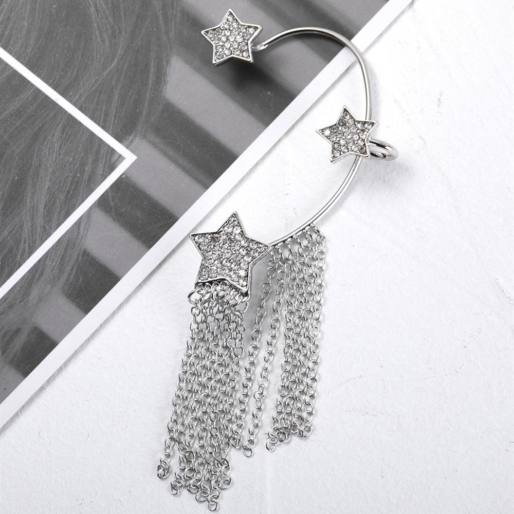 1 Piece Simple Style Tassel Inlay Alloy Rhinestones Drop Earrings