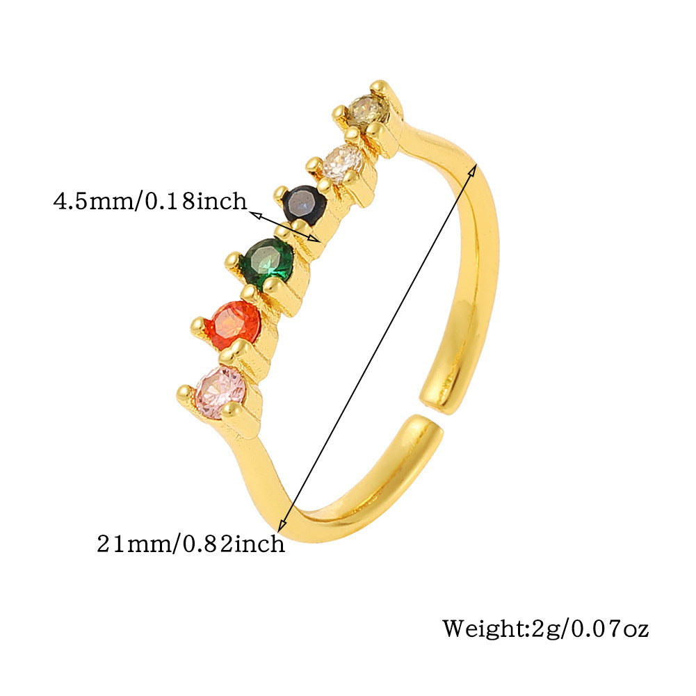 Cute Animal Copper Plating Inlay Zircon Open Rings