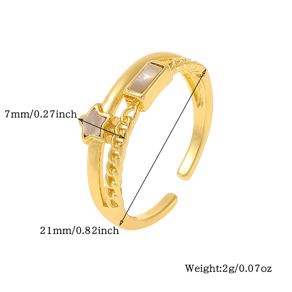 Cute Animal Copper Plating Inlay Zircon Open Rings