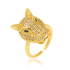 Cute Animal Copper Plating Inlay Zircon Open Rings