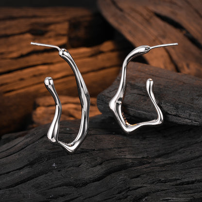 1 Pair Casual U Shape Plating Sterling Silver White Gold Plated Ear Studs