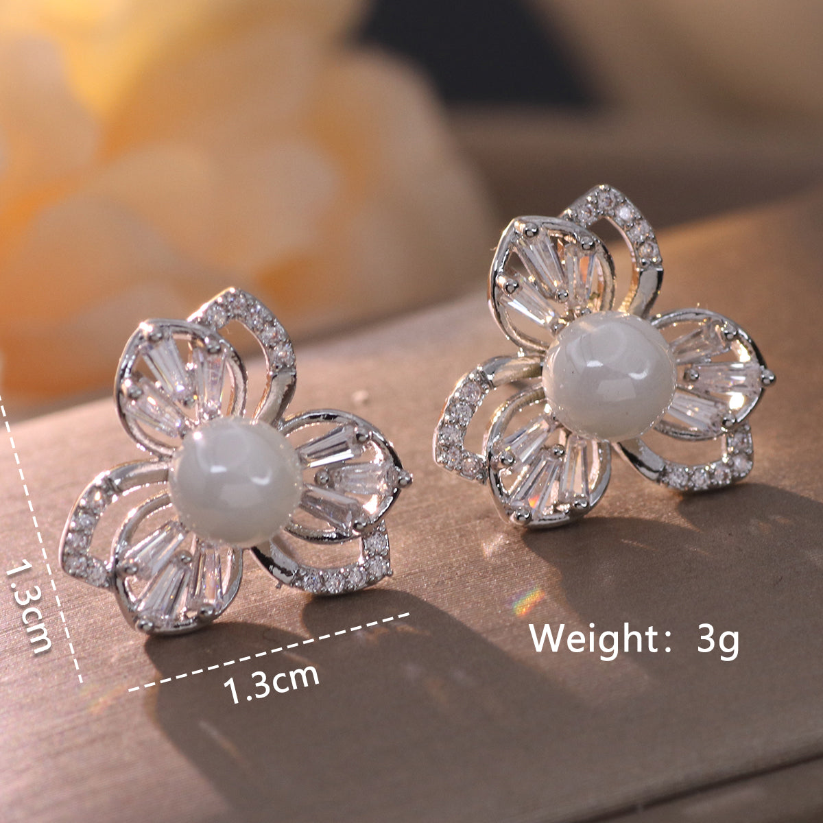 1 Pair Elegant Shiny Fruit Heart Shape Snowflake Plating Inlay Copper Artificial Pearls Artificial Diamond Silver Plated Drop Earrings Ear Studs