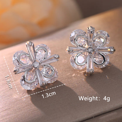 1 Pair Elegant Shiny Fruit Heart Shape Snowflake Plating Inlay Copper Artificial Pearls Artificial Diamond Silver Plated Drop Earrings Ear Studs