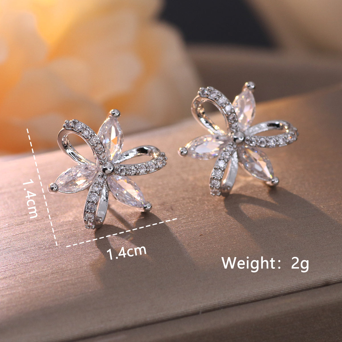 1 Pair Elegant Shiny Fruit Heart Shape Snowflake Plating Inlay Copper Artificial Pearls Artificial Diamond Silver Plated Drop Earrings Ear Studs