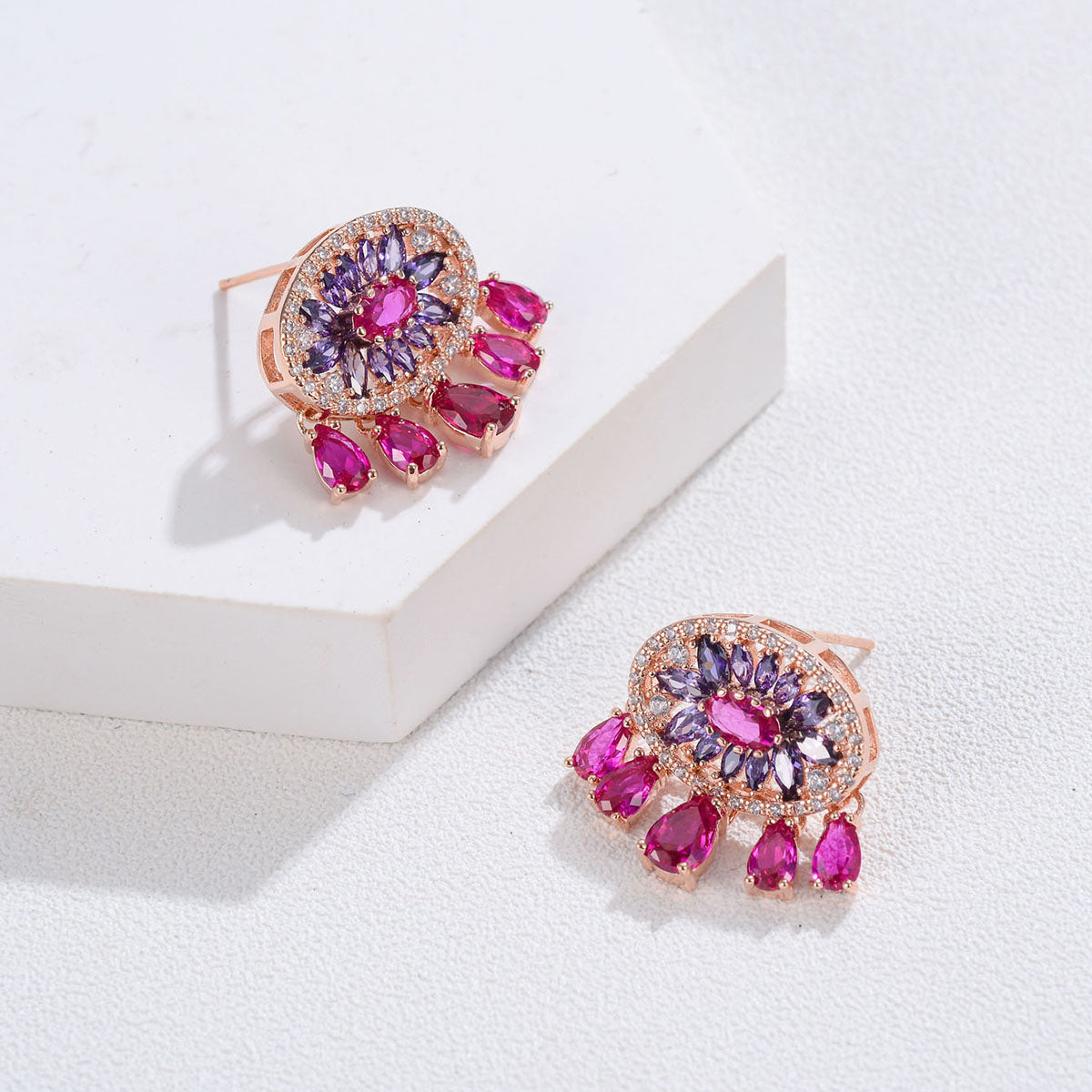 1 Pair Ig Style Shiny Oval Water Droplets Plating Inlay Copper Zircon Gold Plated Drop Earrings