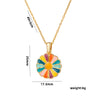 Cute Daisy Steel Enamel Titanium Steel 18k Gold Plated Women's Pendant Necklace