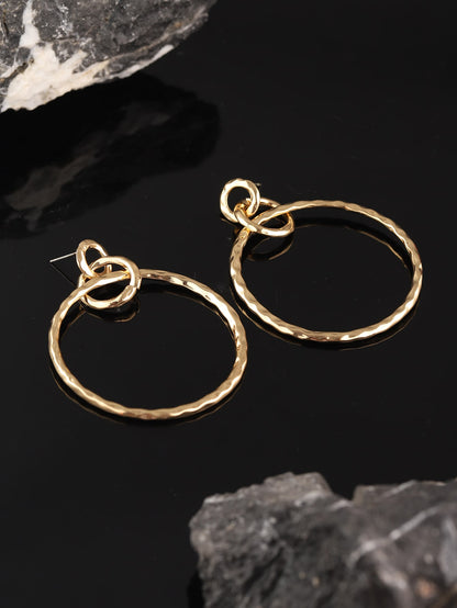 1 Pair Exaggerated Solid Color Circle Alloy Drop Earrings