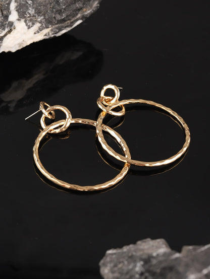 1 Pair Exaggerated Solid Color Circle Alloy Drop Earrings