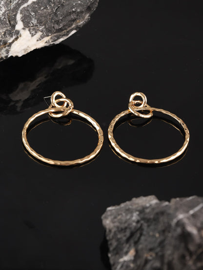 1 Pair Exaggerated Solid Color Circle Alloy Drop Earrings