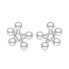 1 Pair Simple Style Pentagram Plating Inlay Copper Artificial Pearls White Gold Plated Ear Studs