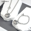 Wholesale Casual Simple Style Classic Style Heart Shape Stainless Steel Plating 18k Gold Plated Bracelets Necklace