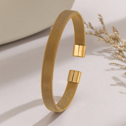 Simple Style Letter Stainless Steel 18k Gold Plated Bangle