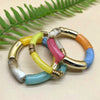 Retro Color Block Arylic Resin Beaded Women's Bracelets