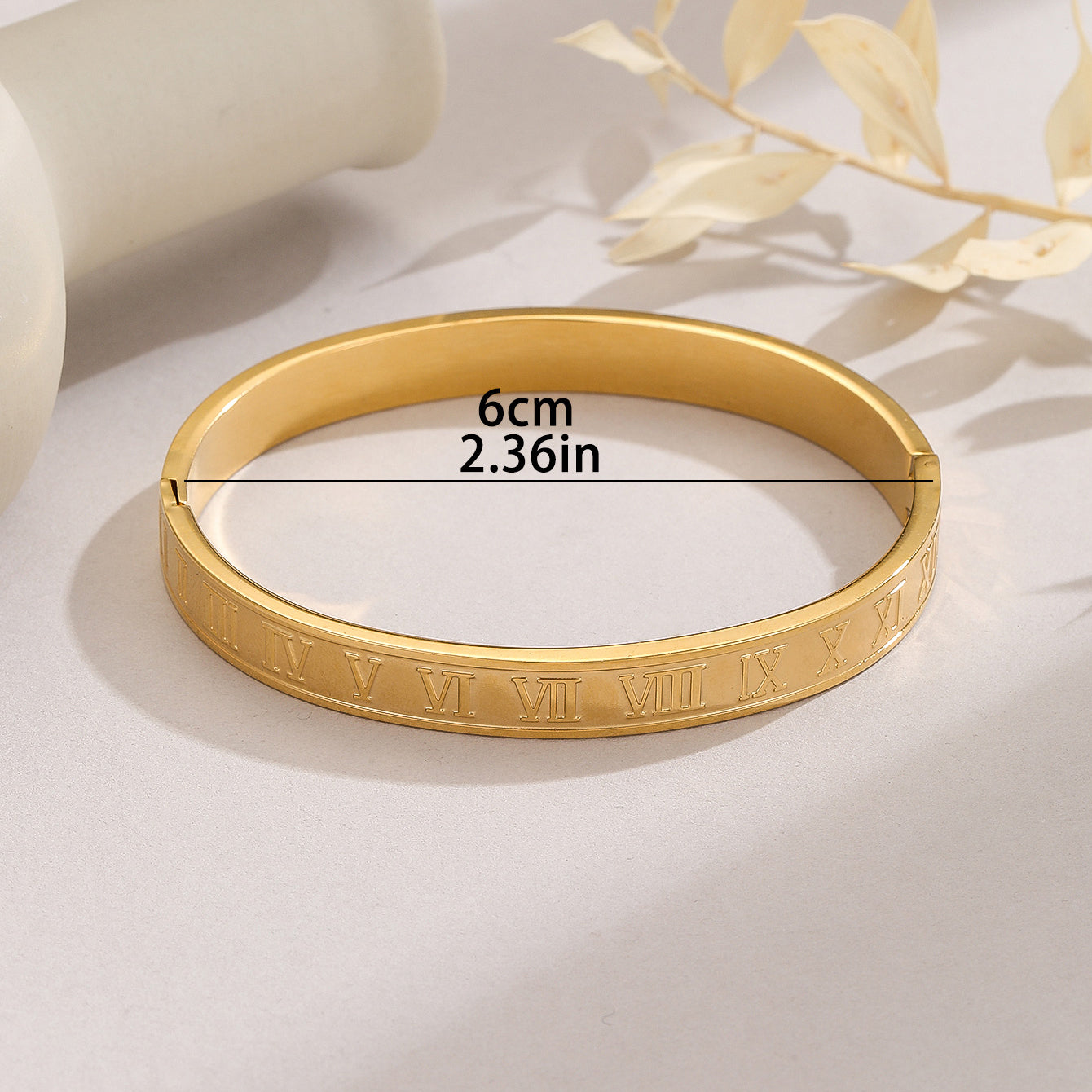 Simple Style Letter Stainless Steel 18k Gold Plated Bangle