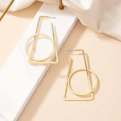 1 Pair Ig Style Exaggerated Geometric Plating Alloy Drop Earrings