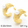 1 Pair French Style C Shape Plating Inlay Titanium Steel Artificial Pearls Ear Studs