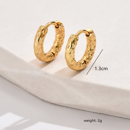 1 Pair Simple Style Classic Style Round Plating Stainless Steel Earrings