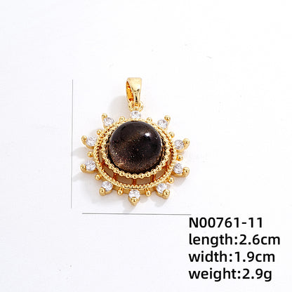 Ig Style Simple Style Universe Starry Sky Stainless Steel Copper Plating Inlay Zircon Gold Plated Charms Necklace