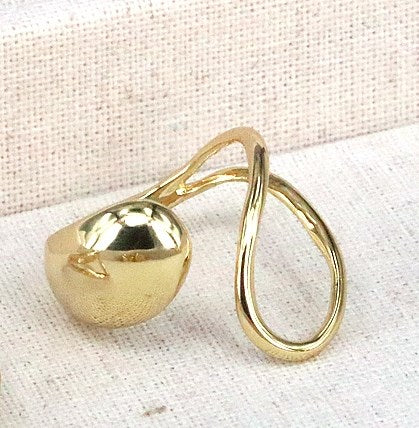 Vintage Style Simple Style Water Droplets Heart Shape Copper Gold Plated Open Rings In Bulk