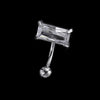 Sexy Square Stainless Steel Zircon Belly Ring In Bulk