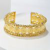 Elegant Luxurious Geometric Copper Plating 18k Gold Plated Bangle