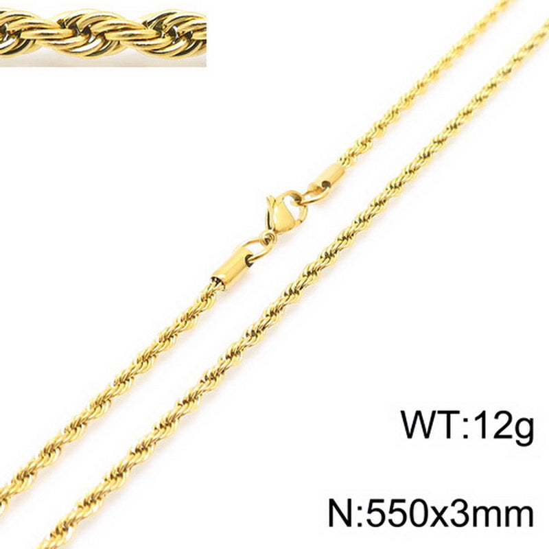 Fashion Twist Stainless Steel Plating Necklace 1 Piece