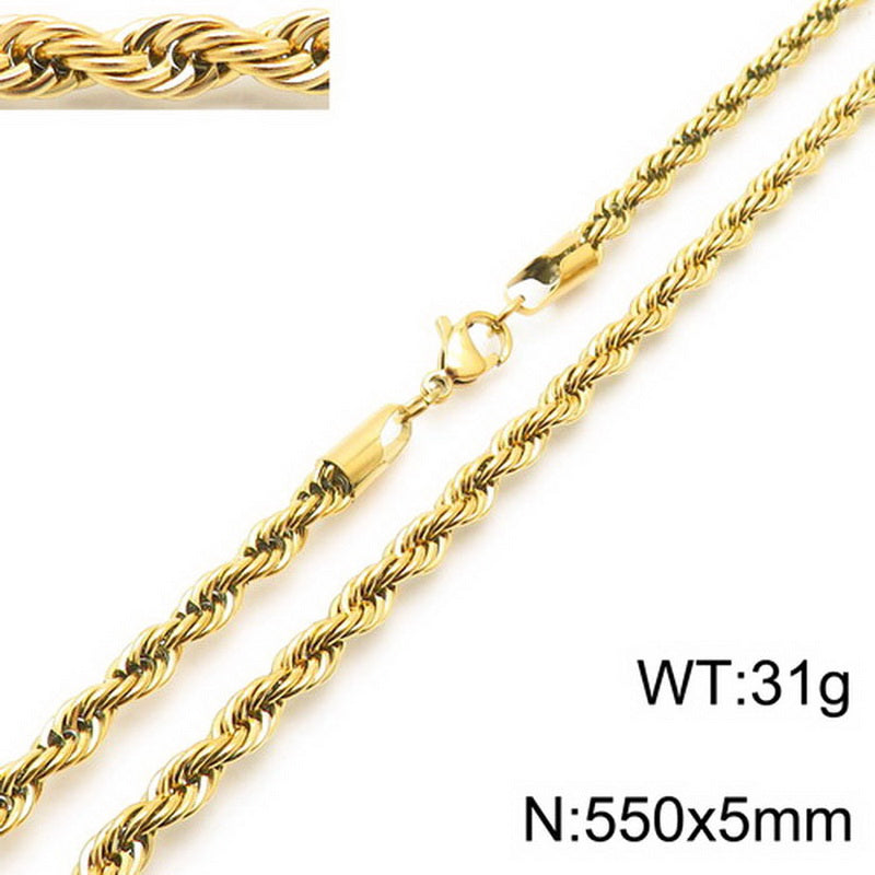 Fashion Twist Stainless Steel Plating Necklace 1 Piece