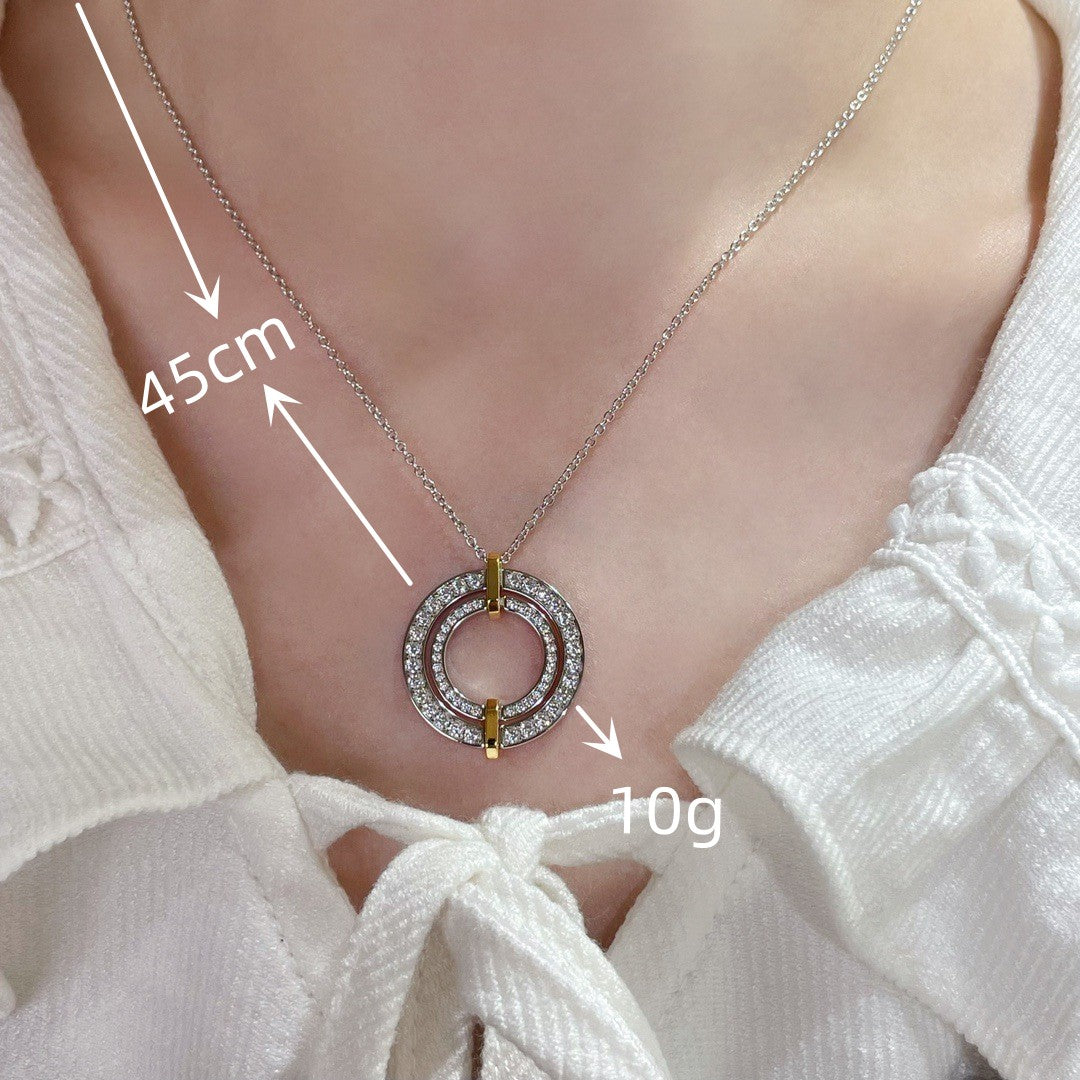 Simple Style Circle Copper Plating Inlay Zircon 18k Gold Plated Necklace