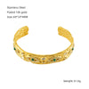 Elegant Retro Eye 304 Stainless Steel 18K Gold Plated Natural Stone Zircon Bangle In Bulk