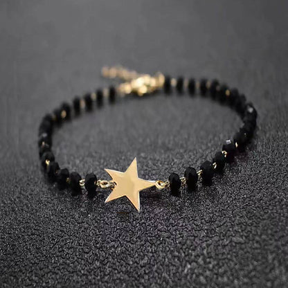 Casual Simple Style Cross Four Leaf Clover Star Alloy Beaded Plating Unisex Bracelets