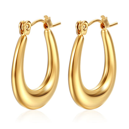 1 Pair Simple Style U Shape Plating Stainless Steel Gold Plated Earrings