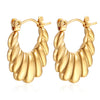 1 Pair Simple Style Classic Style Solid Color Plating Stainless Steel Gold Plated Earrings