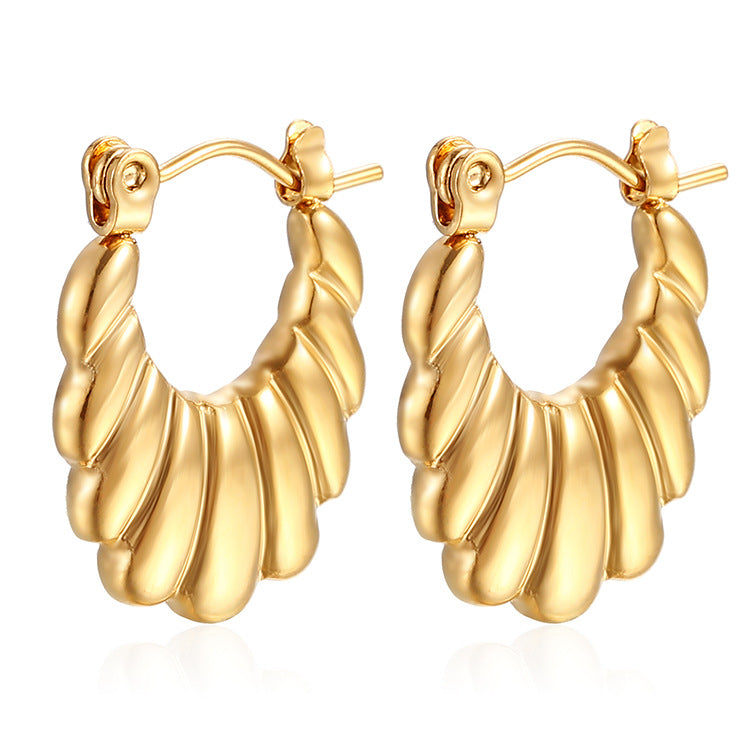 1 Pair Simple Style Classic Style Solid Color Plating Stainless Steel Gold Plated Earrings