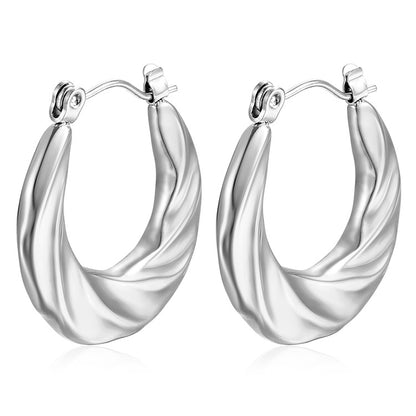 1 Pair Simple Style Classic Style Solid Color Plating Stainless Steel Gold Plated Earrings