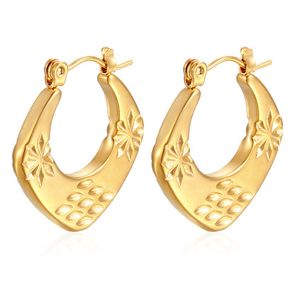 1 Pair Simple Style Classic Style Solid Color Plating Stainless Steel Gold Plated Earrings