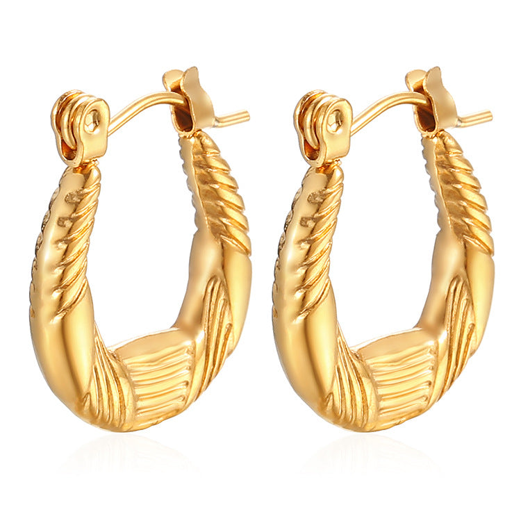 1 Pair Simple Style Classic Style Solid Color Plating Stainless Steel Gold Plated Earrings