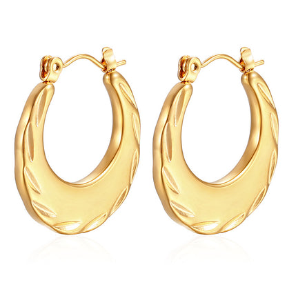 1 Pair Simple Style Classic Style Solid Color Plating Stainless Steel Gold Plated Earrings