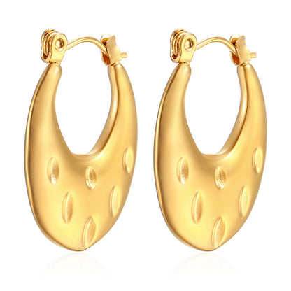 1 Pair Simple Style Classic Style Solid Color Plating Stainless Steel Gold Plated Earrings