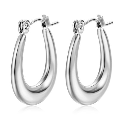 1 Pair Simple Style Classic Style Solid Color Plating Stainless Steel Gold Plated Earrings