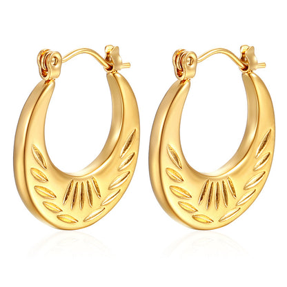 1 Pair Simple Style Classic Style Solid Color Plating Stainless Steel Gold Plated Earrings