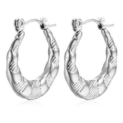 1 Pair Simple Style Classic Style Solid Color Plating Stainless Steel Gold Plated Earrings