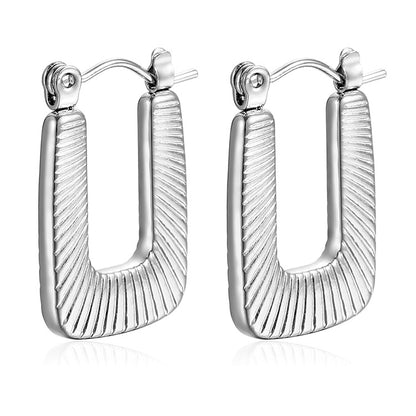 1 Pair Simple Style Classic Style Solid Color Plating Stainless Steel Gold Plated Earrings