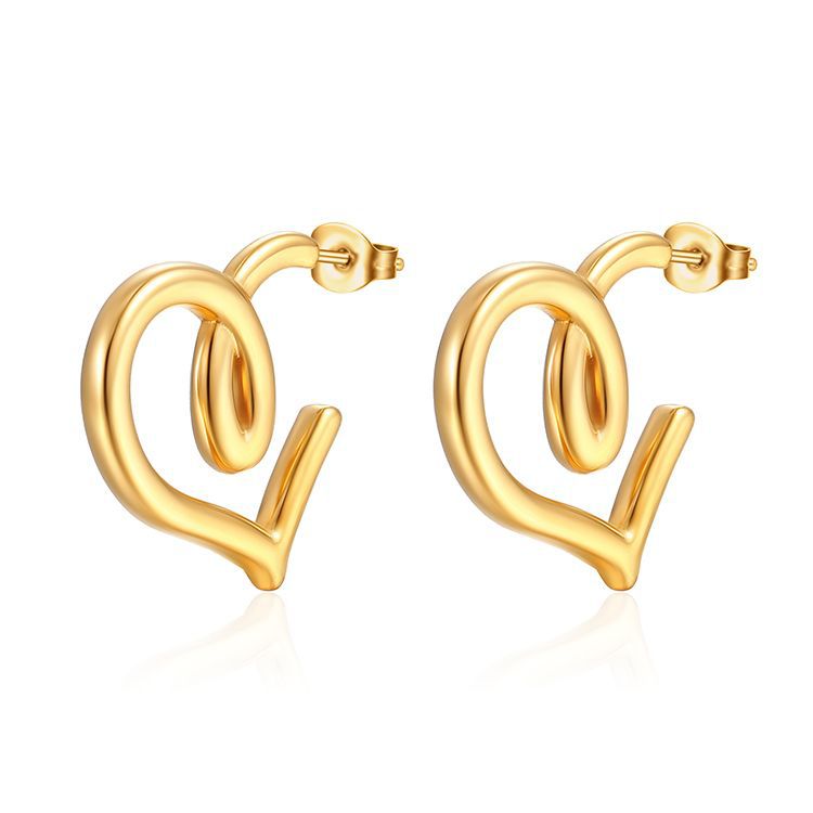 1 Pair Simple Style Classic Style Solid Color Plating Stainless Steel Gold Plated Earrings