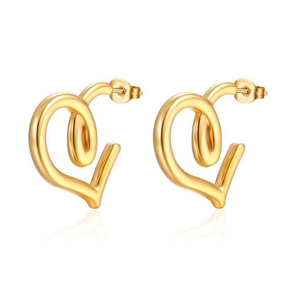 1 Pair Simple Style Classic Style Solid Color Plating Stainless Steel Gold Plated Earrings