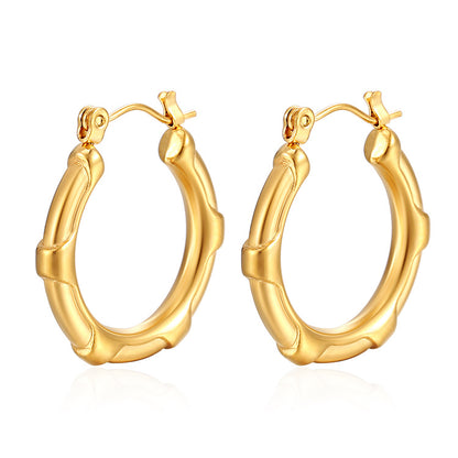 1 Pair Simple Style Classic Style Solid Color Plating Stainless Steel Gold Plated Earrings