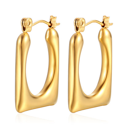 1 Pair Simple Style Classic Style Solid Color Plating Stainless Steel Gold Plated Earrings